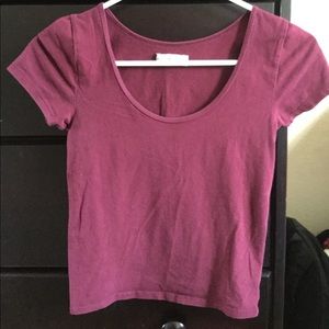 A burgundy Abercrombie & Fitch shirt